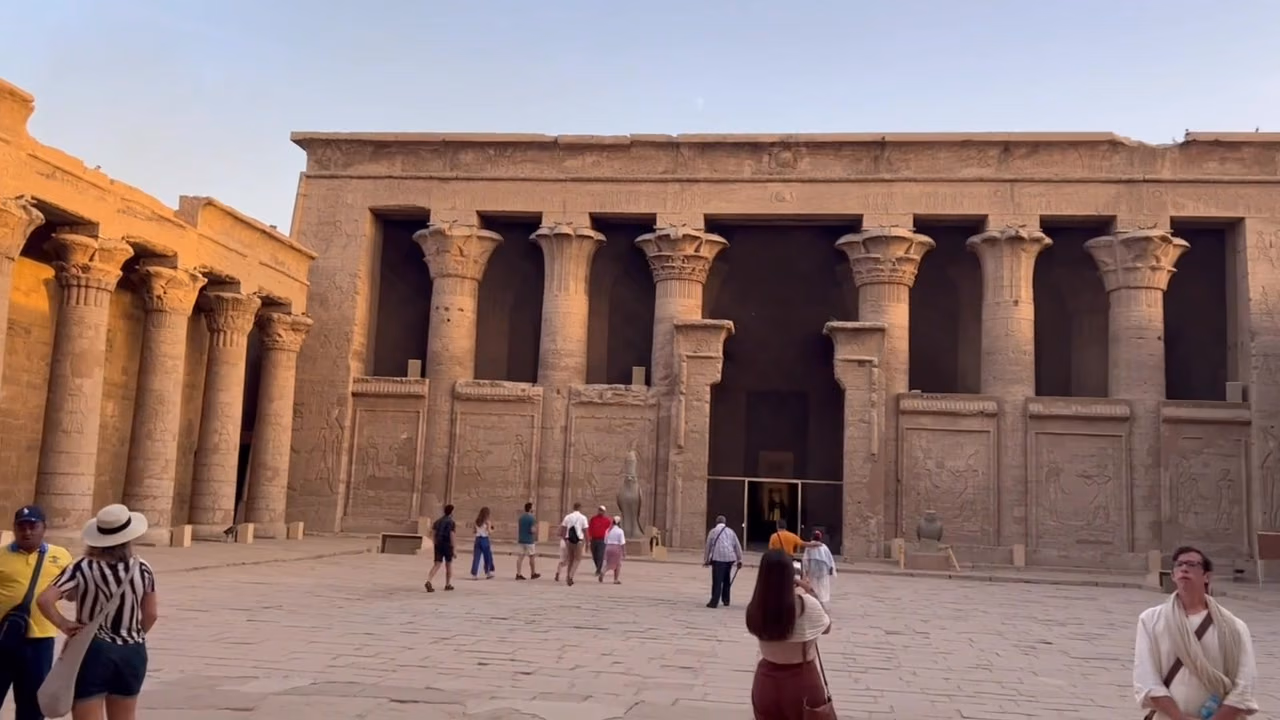 The great courtyard of the Temple of Horus at Edfu