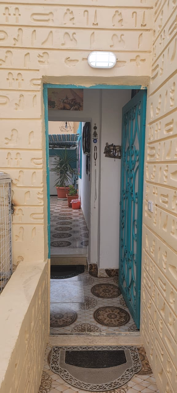 The hand-painted entrance of the guest house