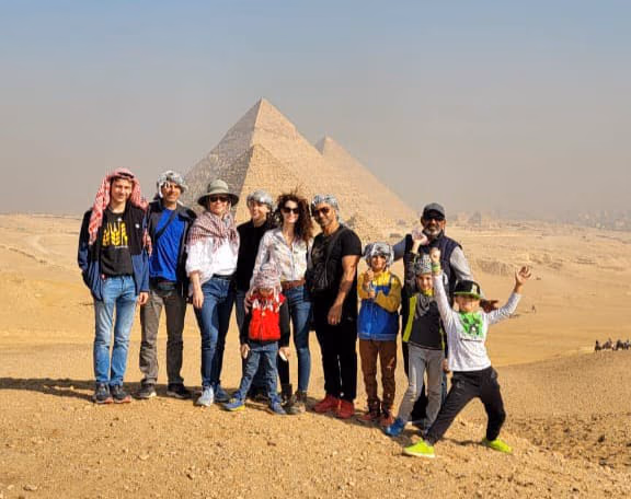 A family group with Rami on the plateau